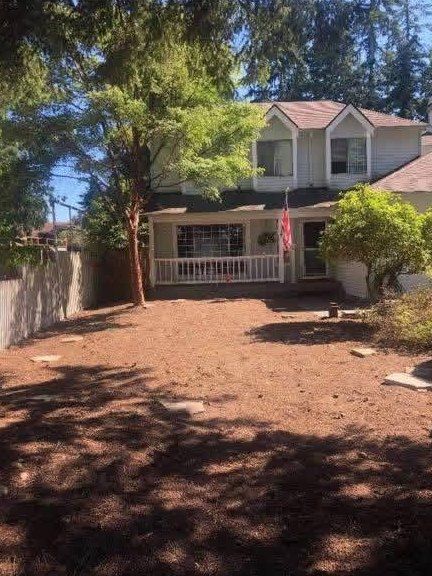 Yard graded and covered in topsoil